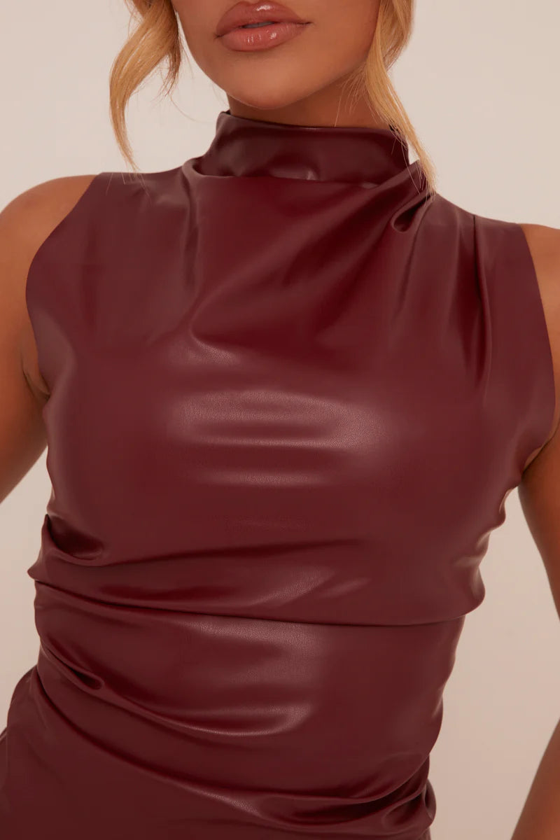 DANICA | Faux Leather Top